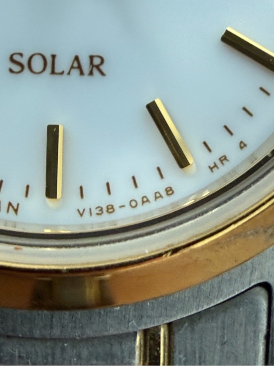 Seiko Solar Ladies Watch White Dial Two-Tone Bracelet Case Day Date Window main image 10